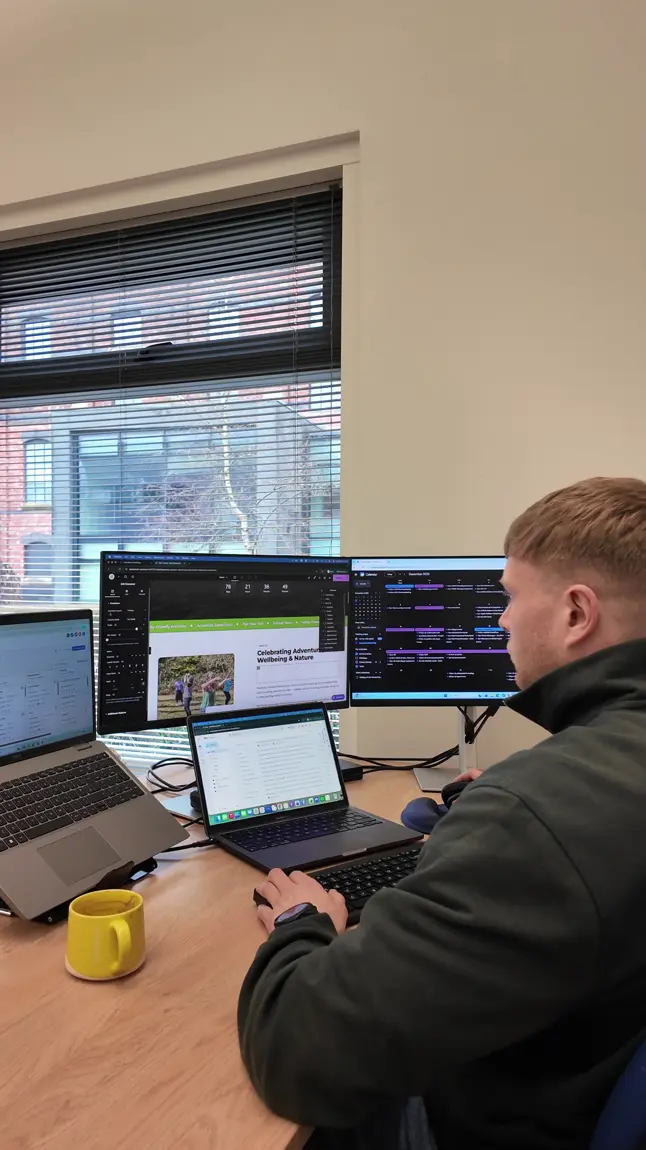 Dave Scrafton working at the Prosper Digital office in Lincoln